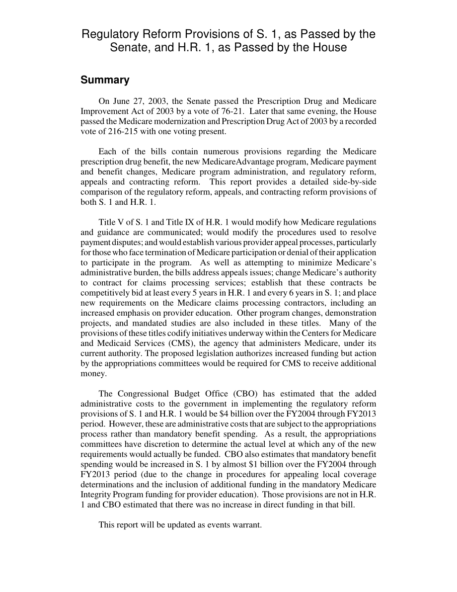 [20030723]RL31901_参议院通过的S.1主要条款以及H.R.1号从房子旁边经过.pdf_第2页