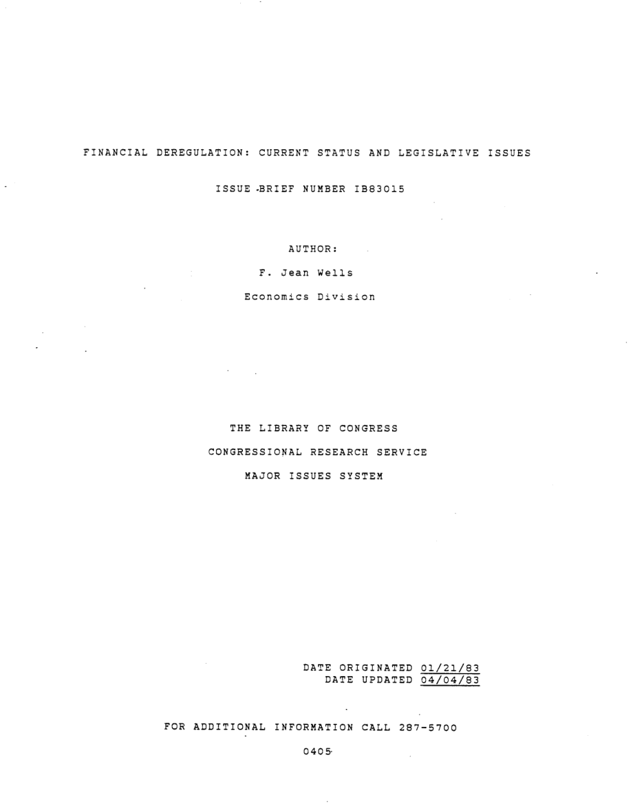 [19850404]IB83015_金融放松管制：现状和立法问题.pdf_第1页