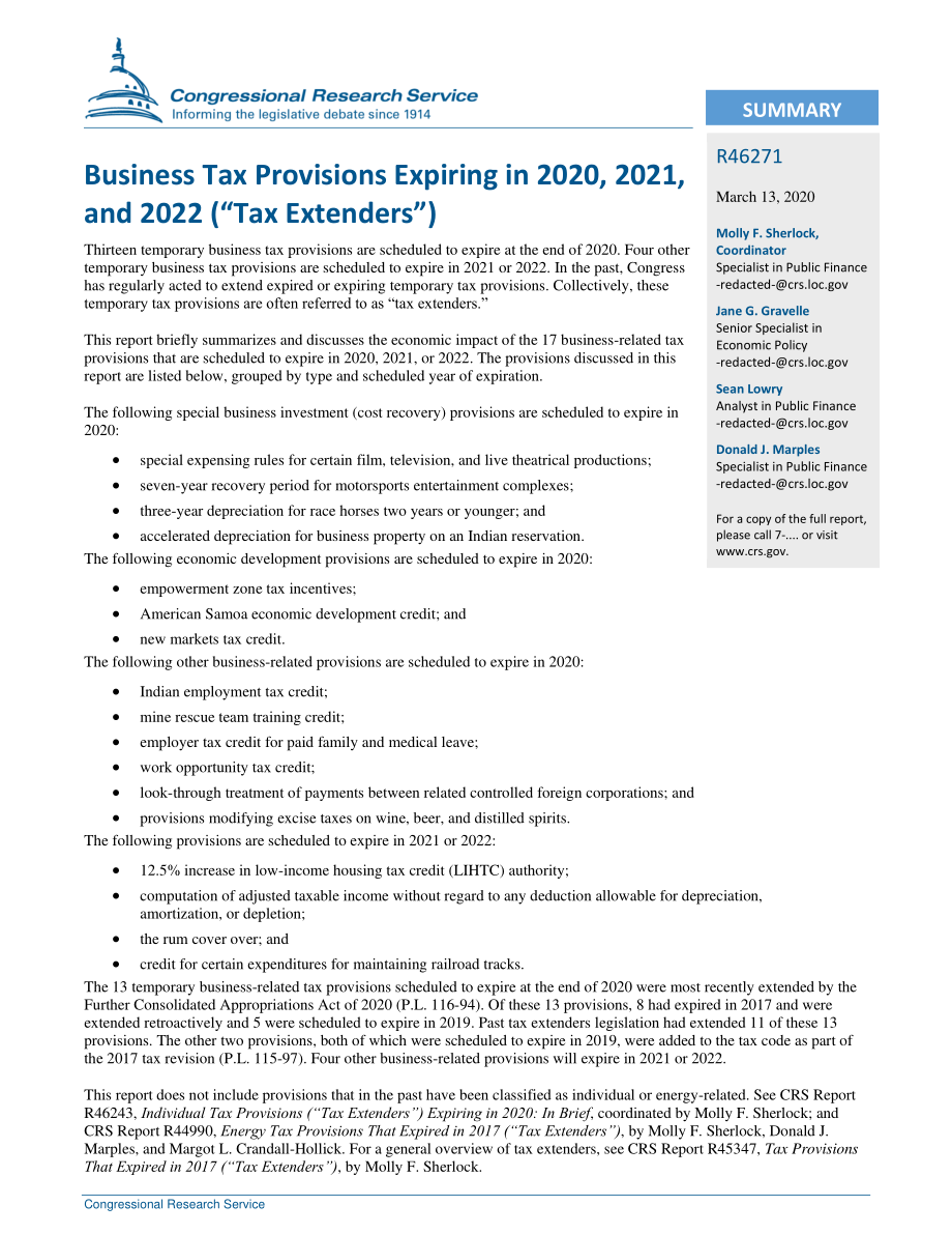[20200313]R46271_2020、2021和2022年到期的营业税准备金（“税收扩展器”）.pdf_第2页