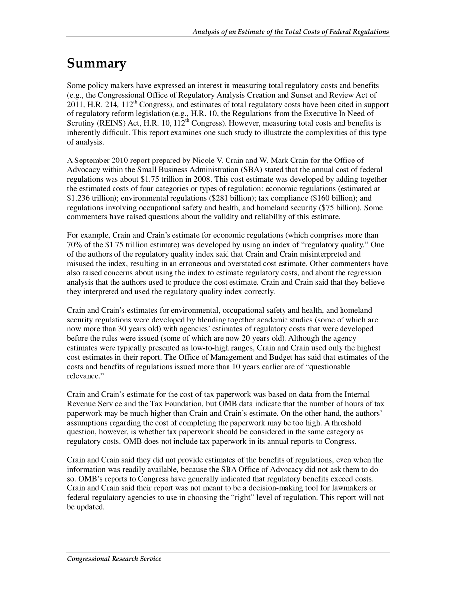 [20110406]R41763_联邦法规总成本估算分析.pdf_第2页