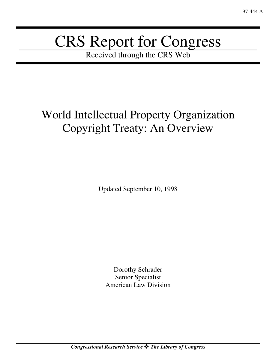 [19980910]97-444_世界知识产权组织版权条约：概述.pdf_第1页