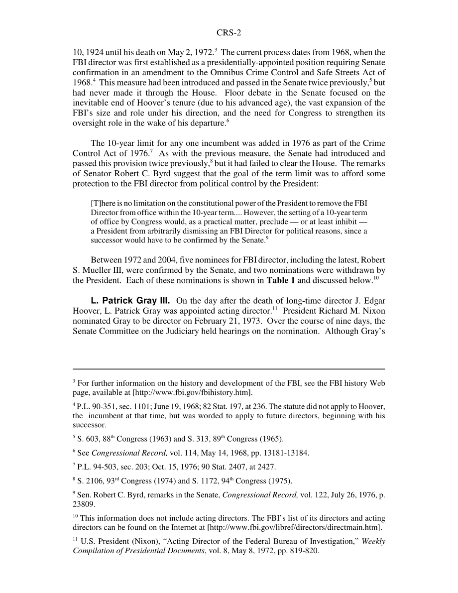 [20050317]RS20963_联邦调查局局长的提名和确认：流程和近期历史.pdf_第2页