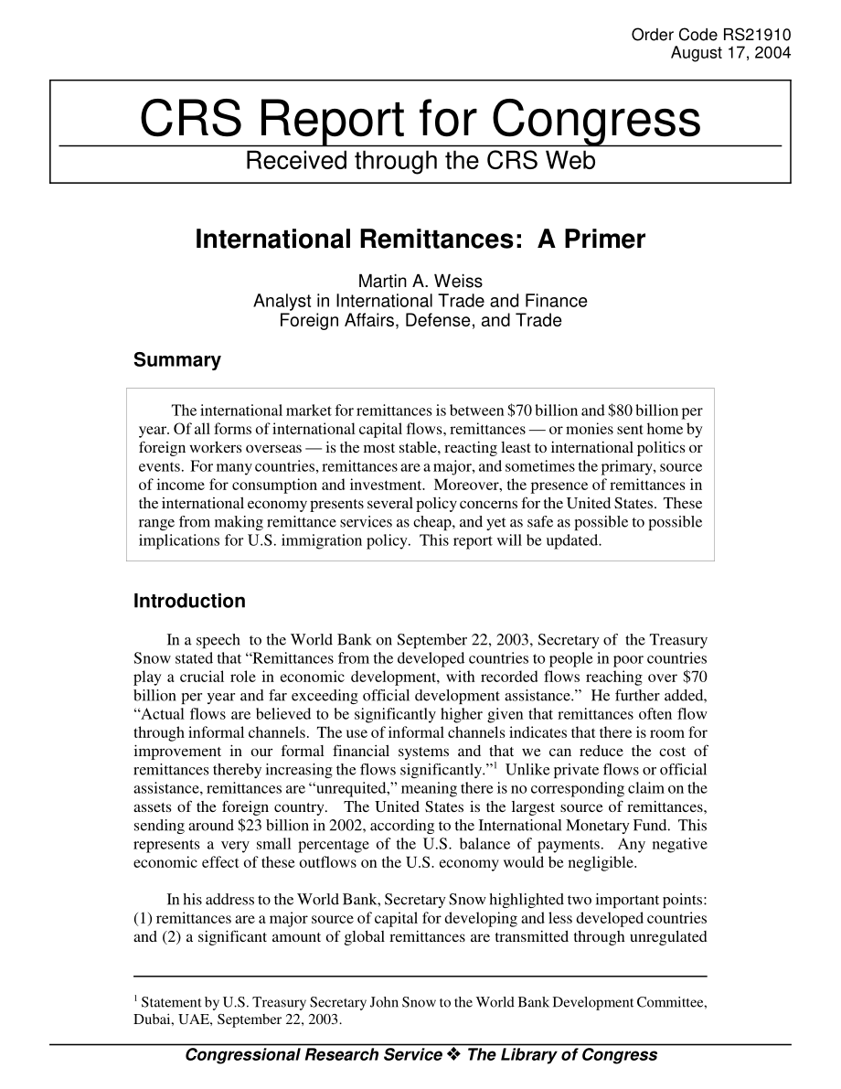 [20040817]RS21910_国际汇款：基础.pdf_第1页