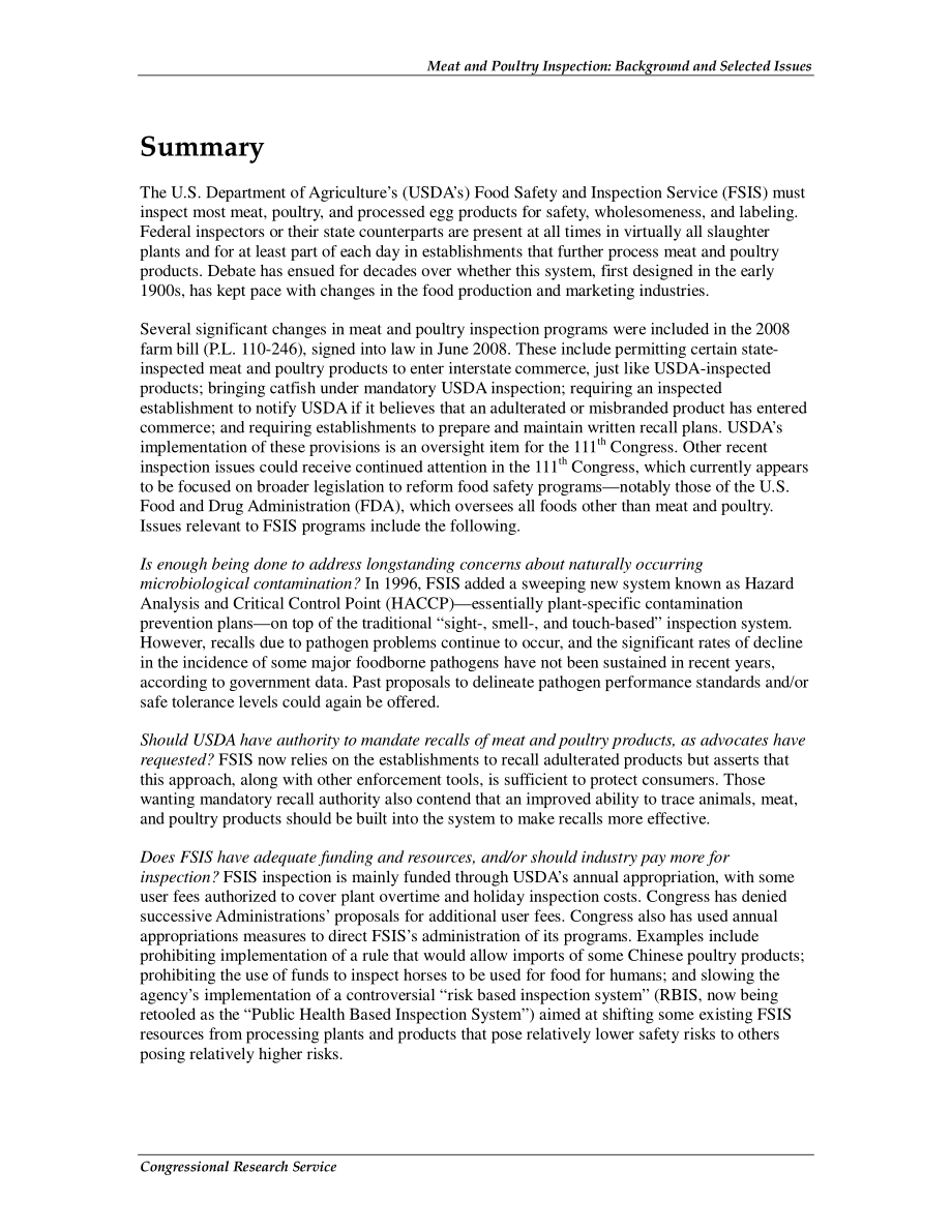 [20100322]RL32922_肉类和家禽检验：背景和选定问题.pdf_第2页