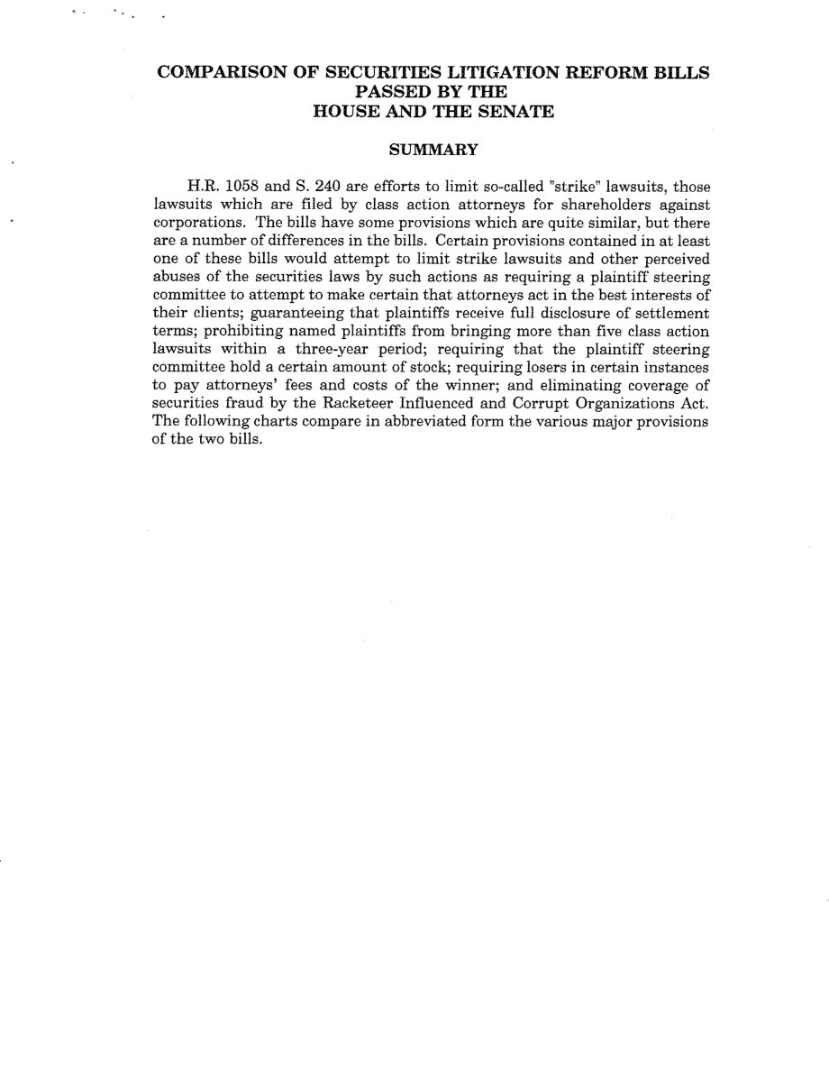 [19950717]95-822_参众两院证券诉讼改革法案比较.pdf_第2页