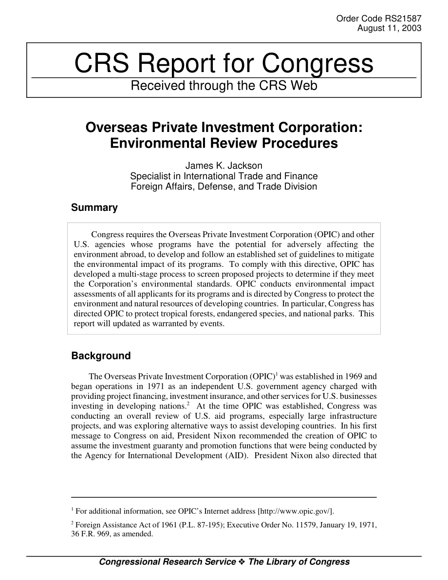 [20030811]RS21587_海外私人投资公司：环境审查程序.pdf_第1页