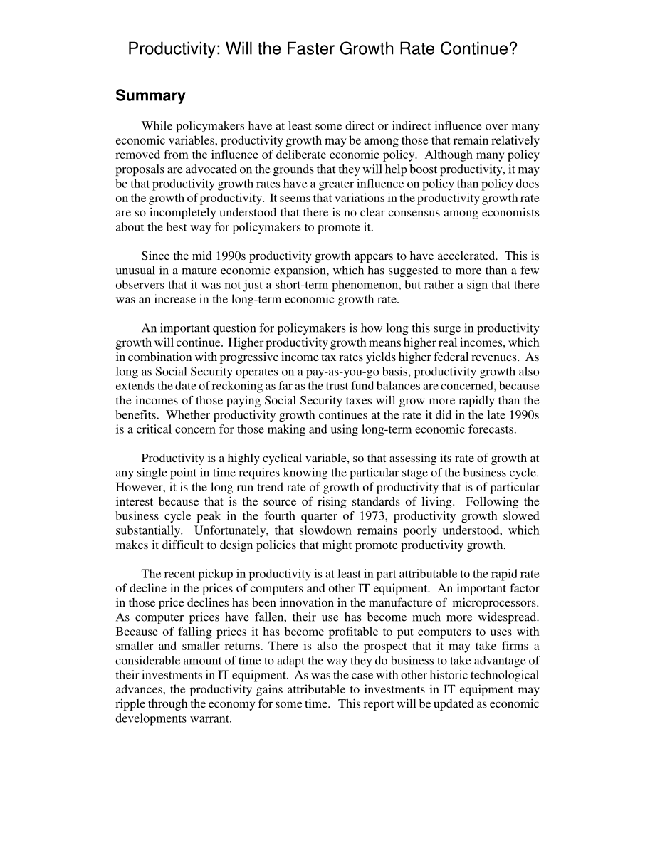 [20071005]RL32456_生产力：更快的增长速度还会继续吗？.pdf_第2页