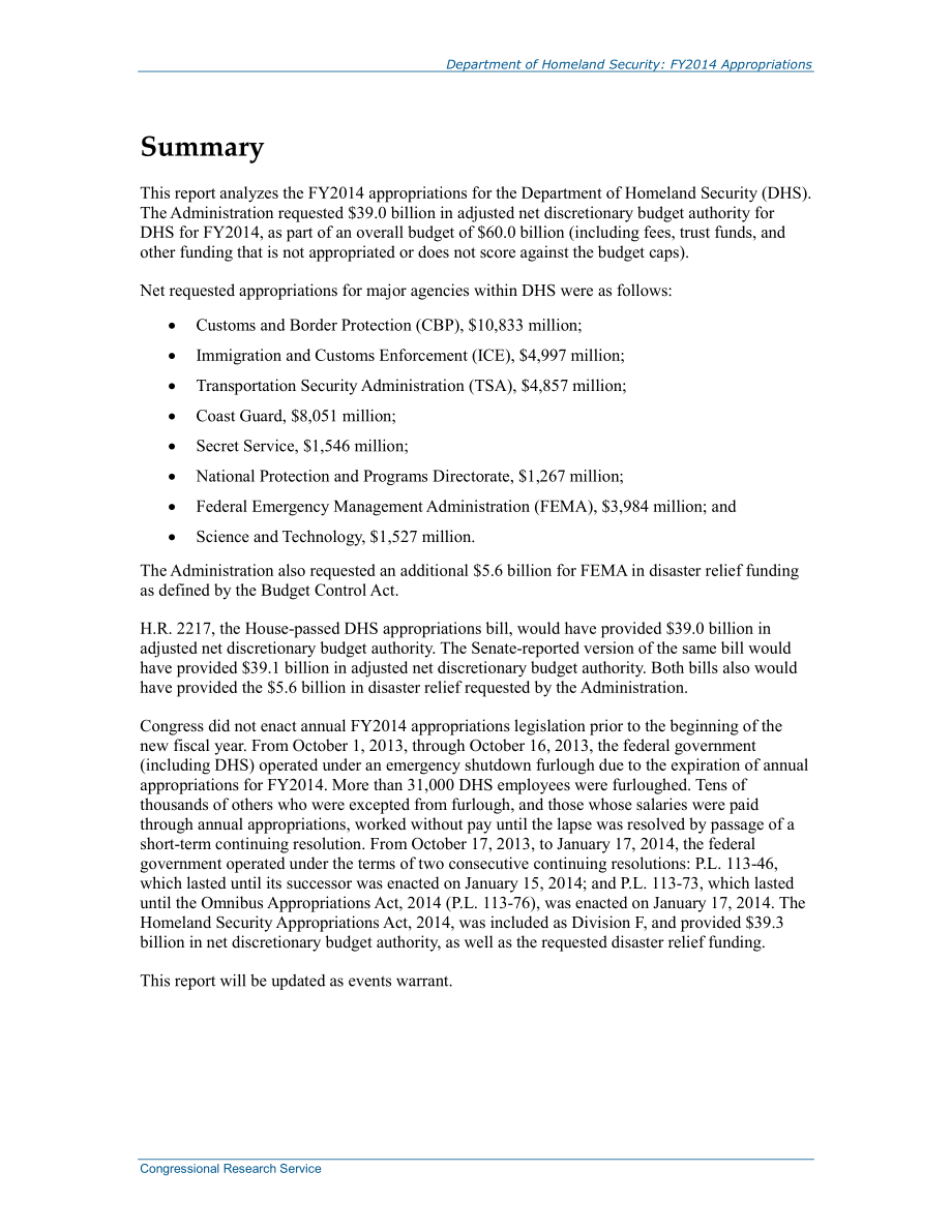 [20140418]R43147_国土安全部：2014财年拨款.pdf_第2页