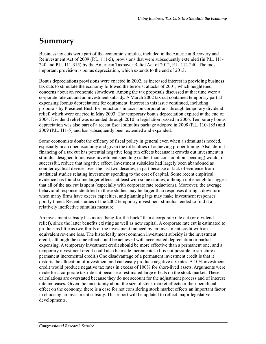 [20130118]RL31134_利用企业减税刺激经济.pdf_第2页