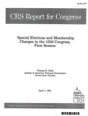 [19940407]94-305_第103届国会第一届会议特别选举和成员变动.pdf