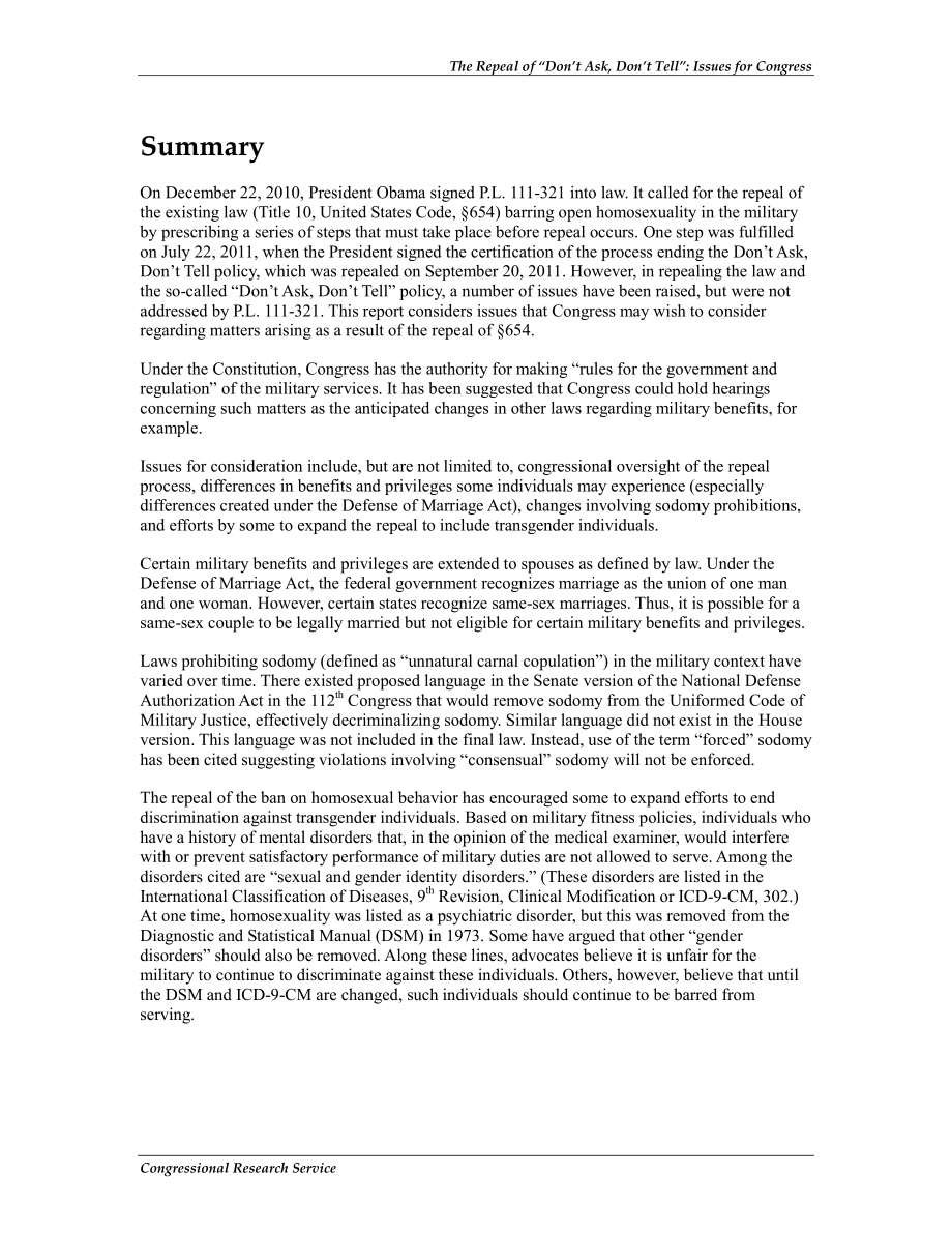 [20121221]R42003_废除“不问不说”：国会议题.pdf_第2页