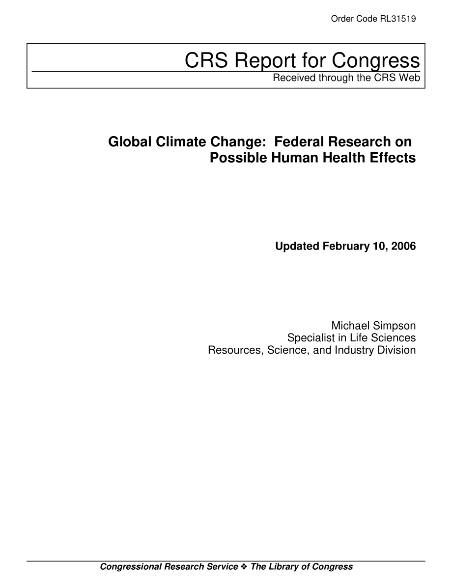 [20060210]RL31519_全球气候变化：关于可能对人类健康造成影响的联邦研究.pdf_第1页