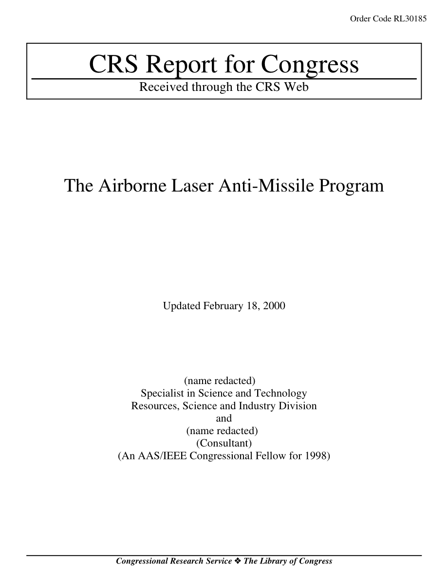 [20000218]RL30185_机载激光反导计划.pdf_第1页