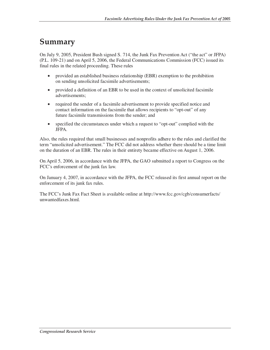 [20070924]RS21647_2005年《防止垃圾邮件传真法》下的传真广告规则.pdf_第2页