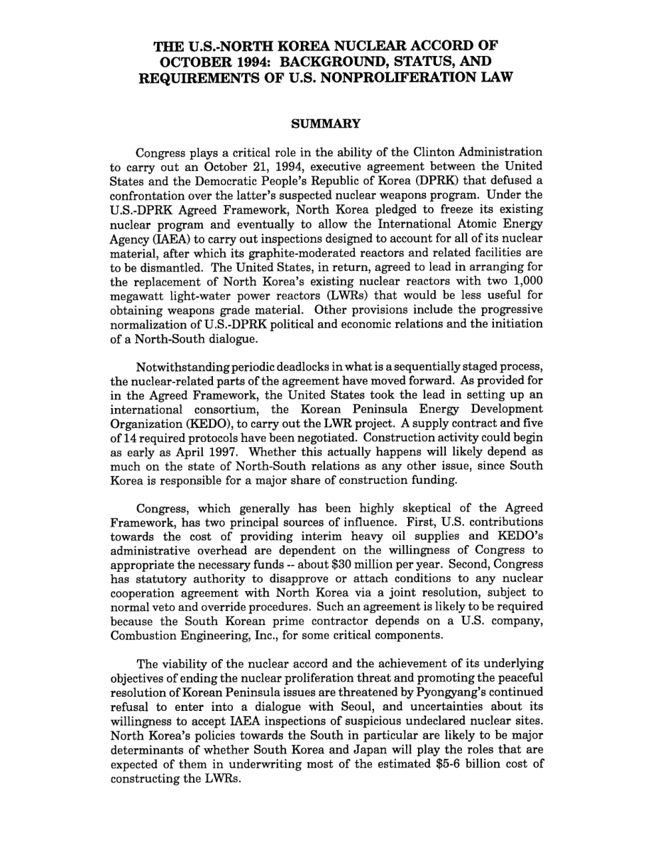 [19970411]97-356_1994年10月的美朝核协议：美国防扩散法的背景、现状和要求.pdf_第2页