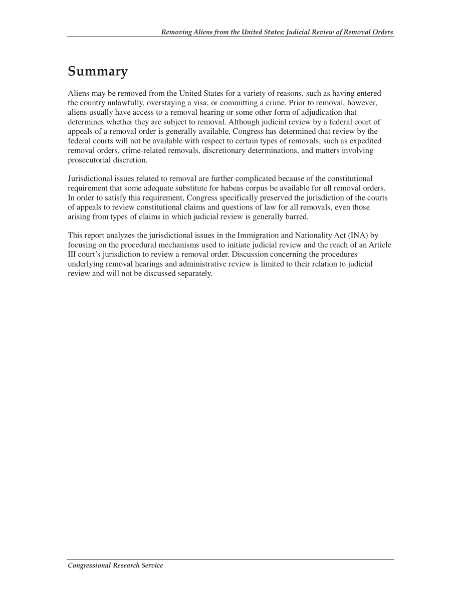 [20090925]RL34444_从美国驱逐外国人：驱逐令的司法审查.pdf_第2页