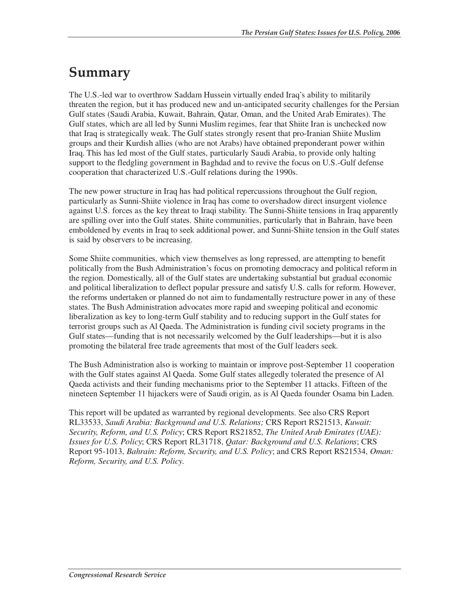 [20060821]RL31533_波斯湾国家：2006年美国政策问题.pdf_第2页