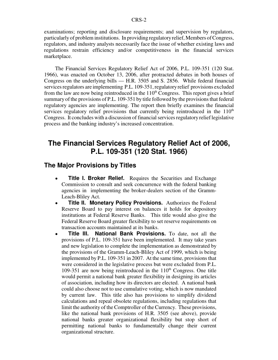[20070425]RS22651_金融服务监管救济：第110届国会的实施和重新引入条款.pdf_第2页
