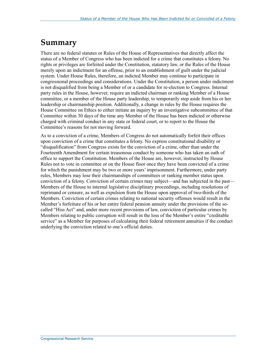 [20140508]RL33229_被指控或被判重罪的众议院议员的身份.pdf_第2页