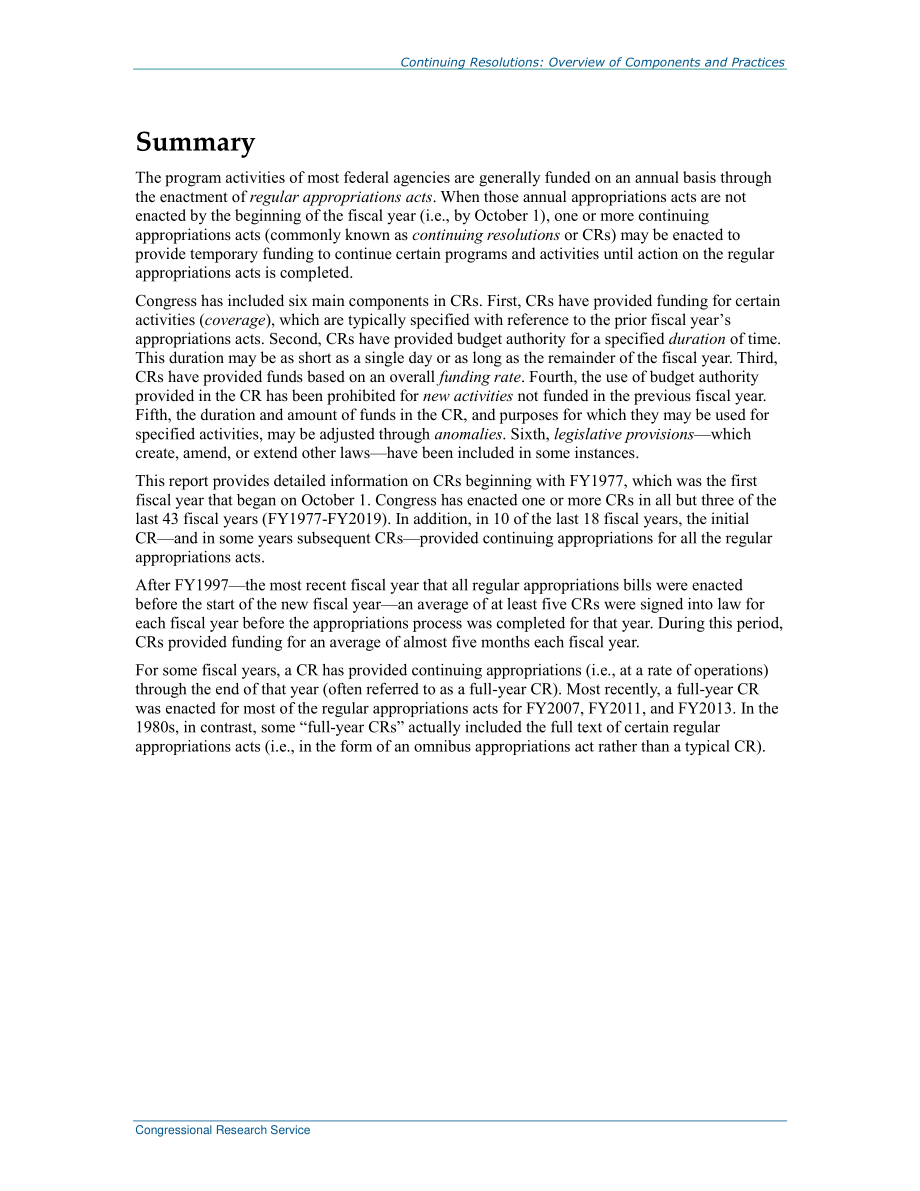 [20190419]R42647_持续决议：组件和实践概述.pdf_第2页