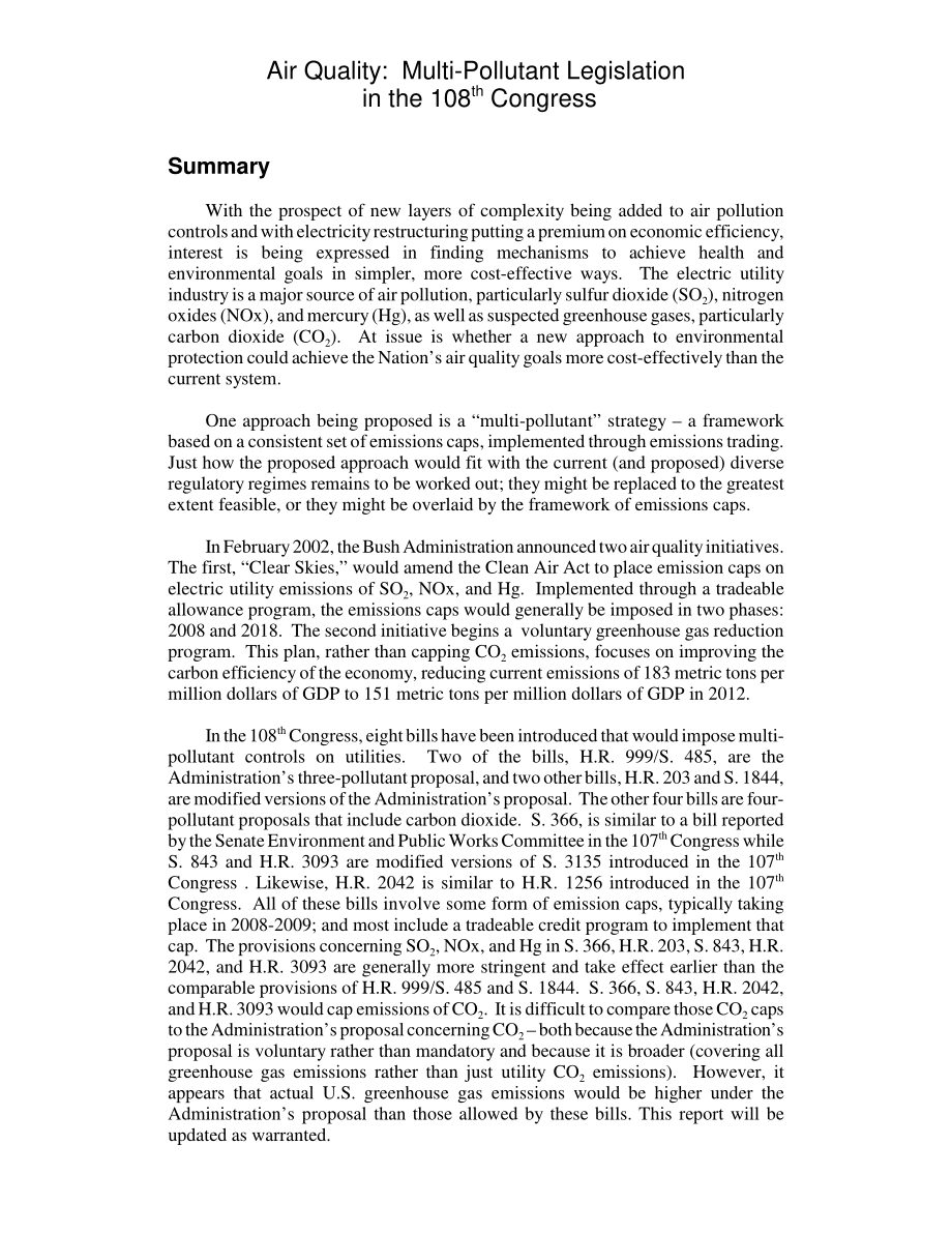 [20031117]RL31779_空气质量：第108届国会多污染物立法.pdf_第2页