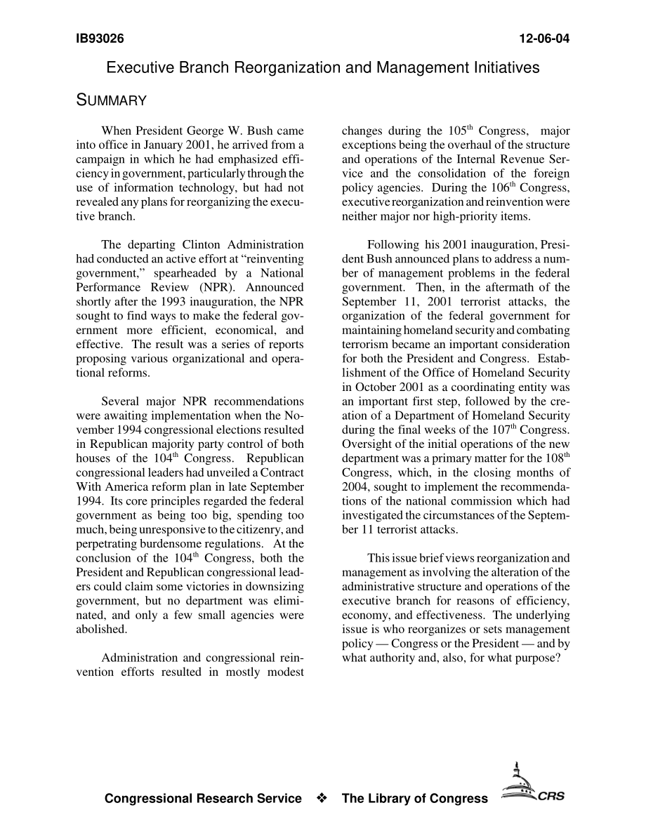[20041206]IB93026_行政部门重组和管理举措.pdf_第3页