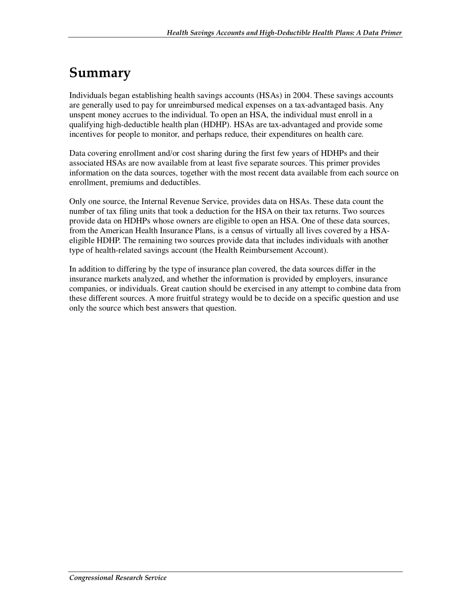 [20100817]RS22877_健康储蓄账户和高免赔额健康计划：数据入门.pdf_第2页