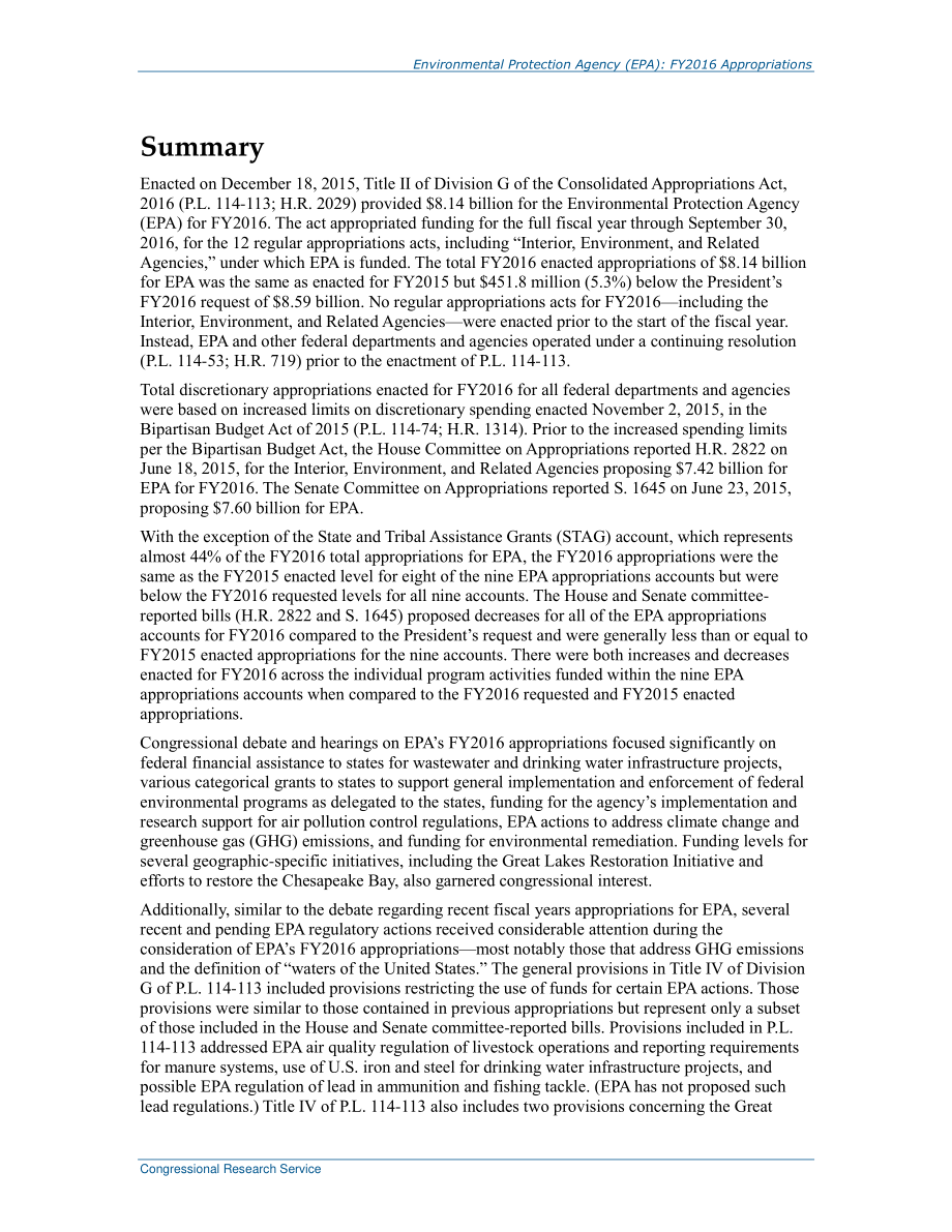 [20160519]R44208_环境保护局（EPA）：2016财年拨款.pdf_第2页