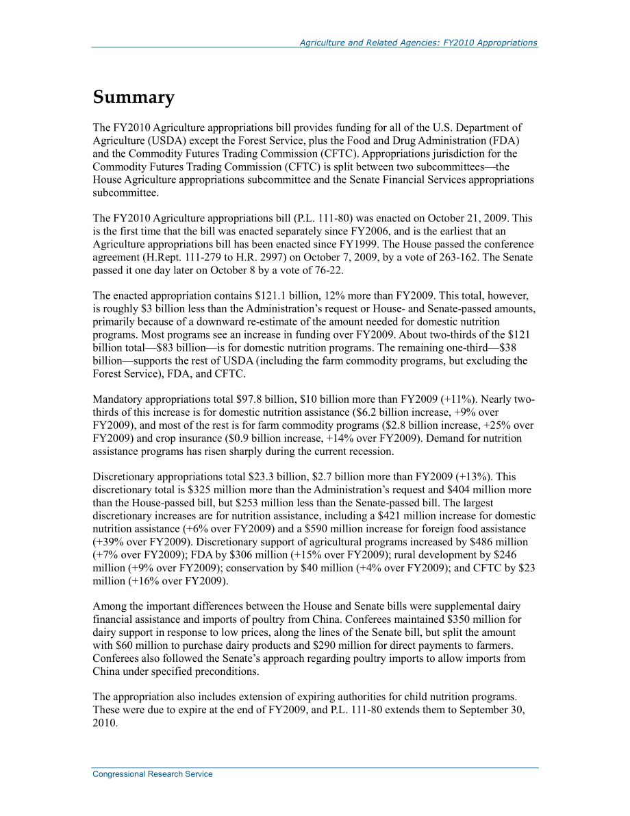 [20100104]R40721_农业和相关机构：2010财年拨款.pdf_第2页