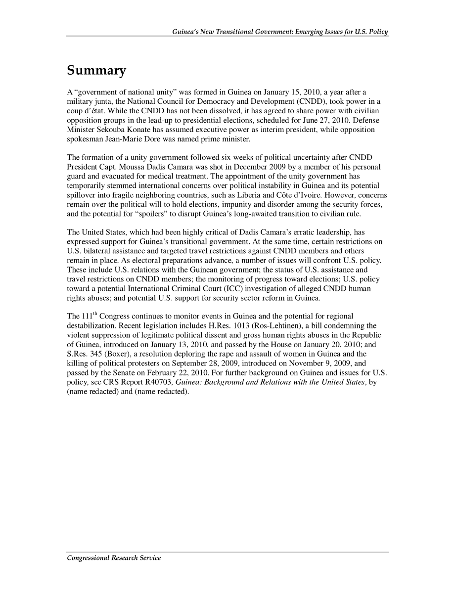 [20100423]R41200_几内亚新过渡政府：美国政策的新问题.pdf_第2页
