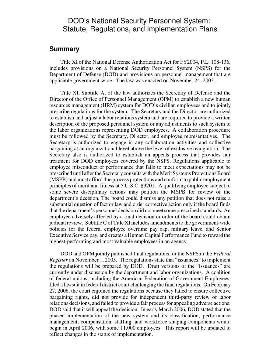 [20060316]RL31954_国防部国家安全人事系统：法规、条例和实施计划.pdf_第2页