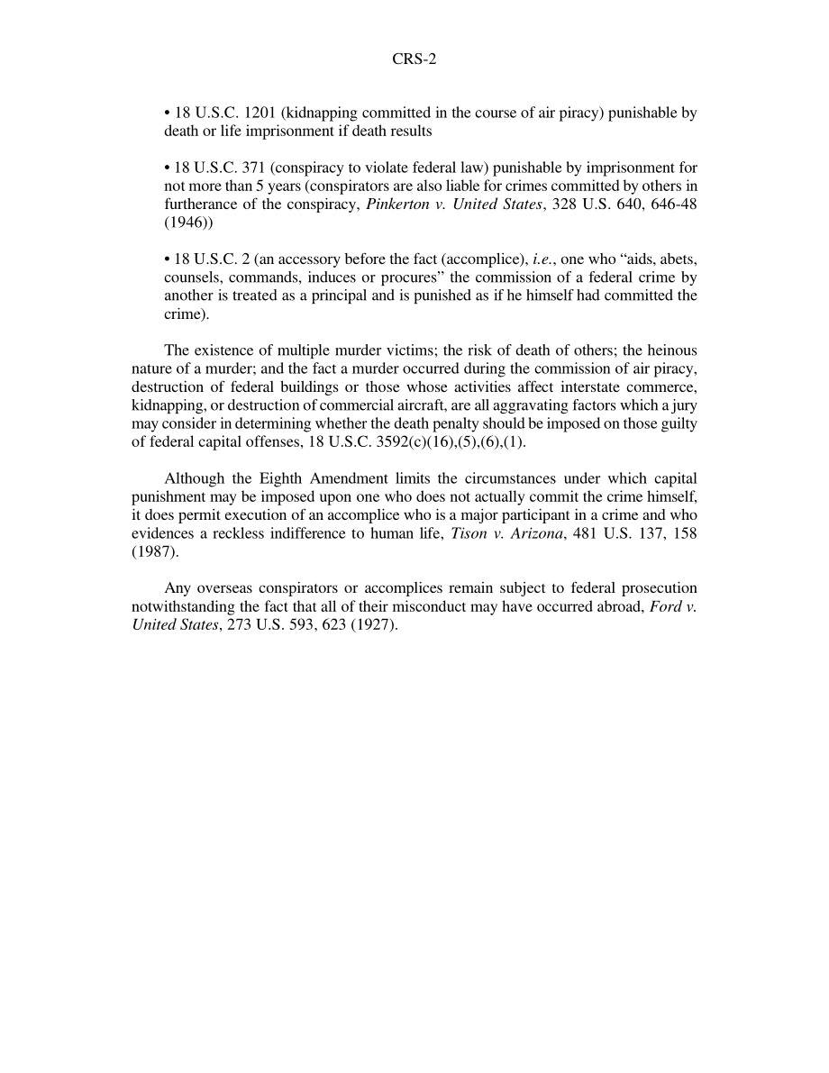 [20010913]RS21008_恐怖主义：世贸中心和五角大楼——适用的联邦刑法.pdf_第2页