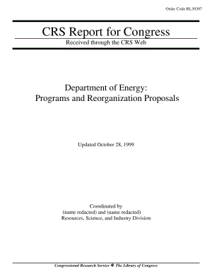 [19991028]RL30307_Department of Energy Programs and Reorganization Proposals.pdf