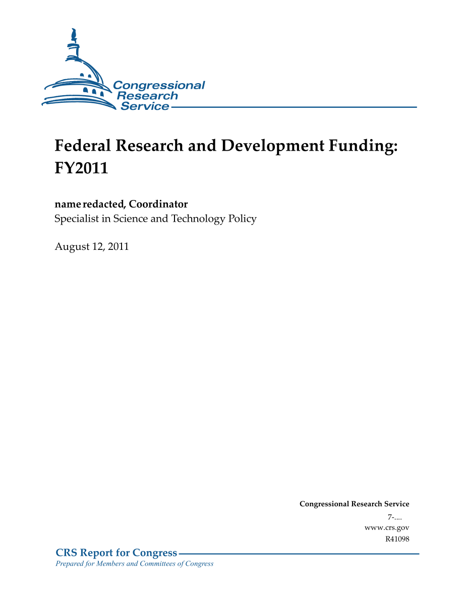 [20110812]R41098_联邦研发资金：2011财年.pdf_第1页