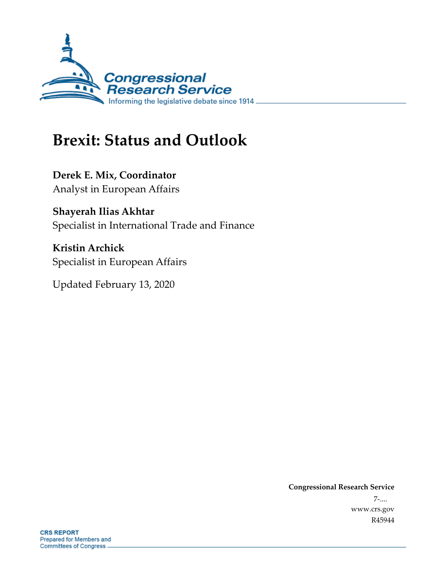 [20200213]R45944_英国脱欧：状态和前景.pdf_第1页