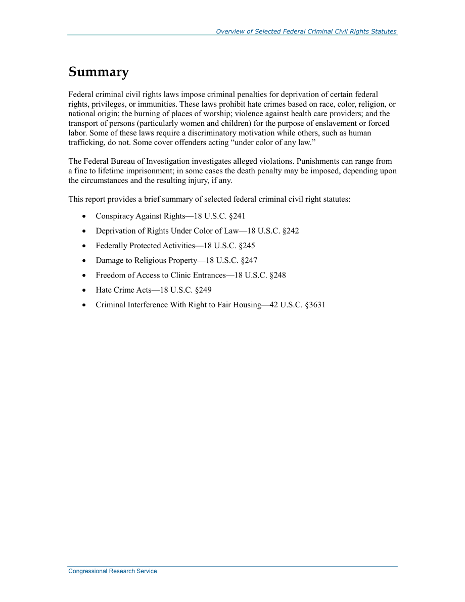 [20141216]R43830_部分联邦刑事民权法规概述.pdf_第2页