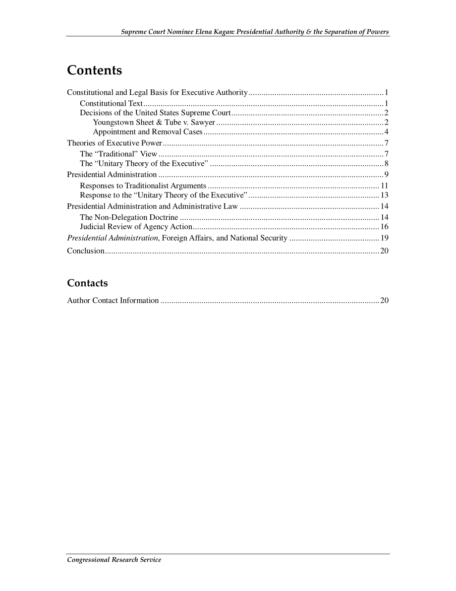 [20100604]R41272_最高法院提名人Elena Kagan：总统权力与权力分立.pdf_第3页