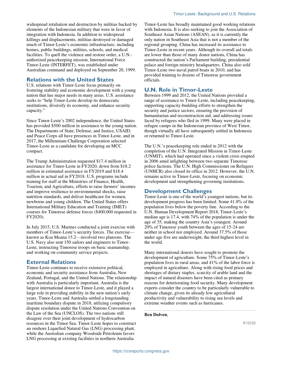 [20190627]IF10320_东帝汶：背景和美国关系.pdf_第2页