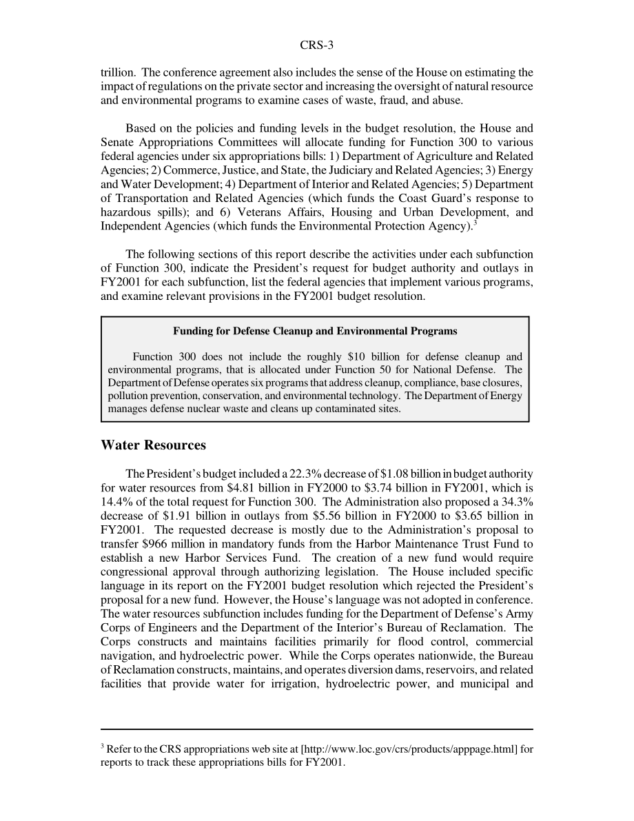 [20000417]RS20492_2001财年联邦预算中的自然资源和环境职能：项目和资金概述.pdf_第3页