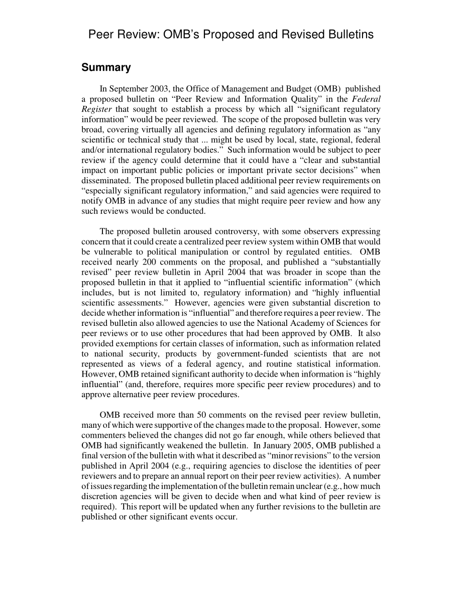 [20050203]RL32680_同行评审：OMB的建议、修订和最终公告.pdf_第2页