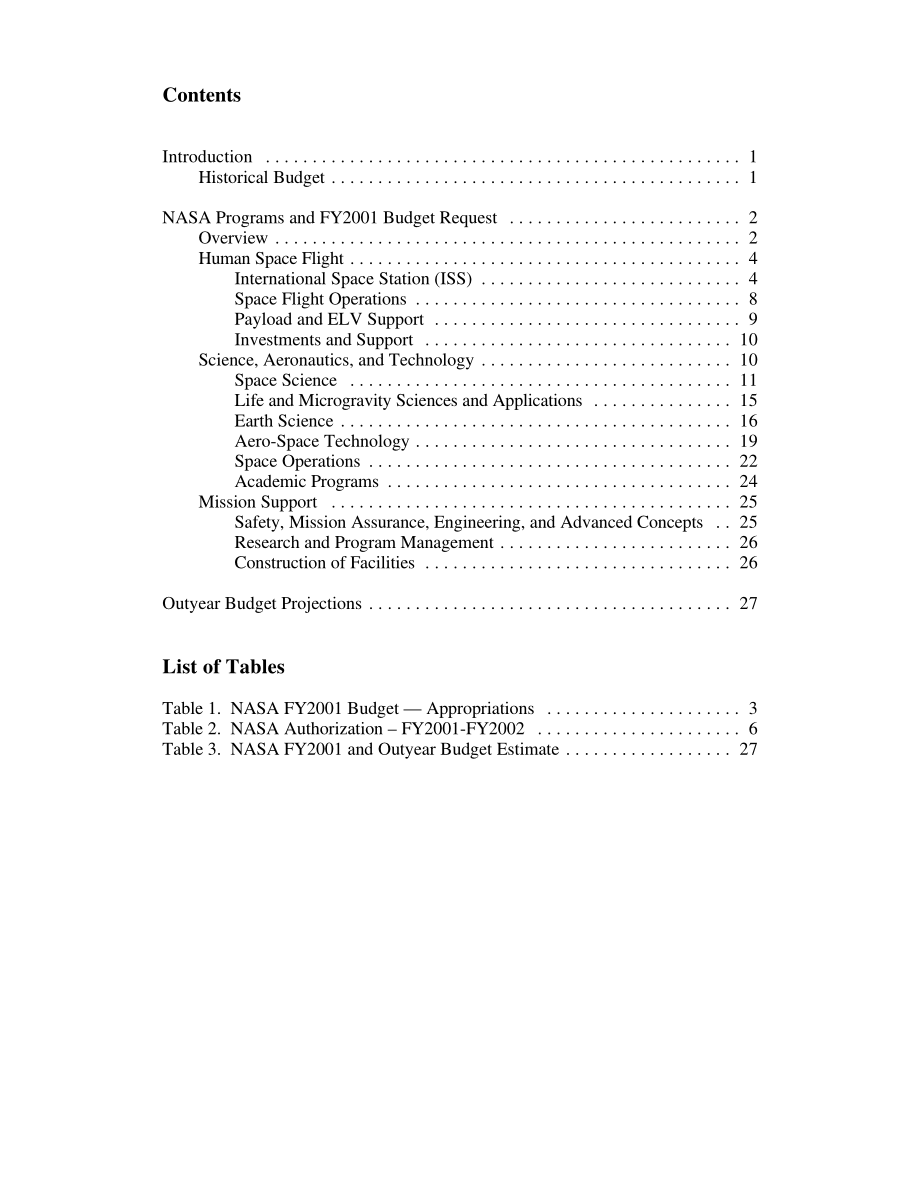 [20010113]RL30493_美国国家航空航天局2001财年预算请求和2001-2002财年授权：描述和分析.pdf_第3页