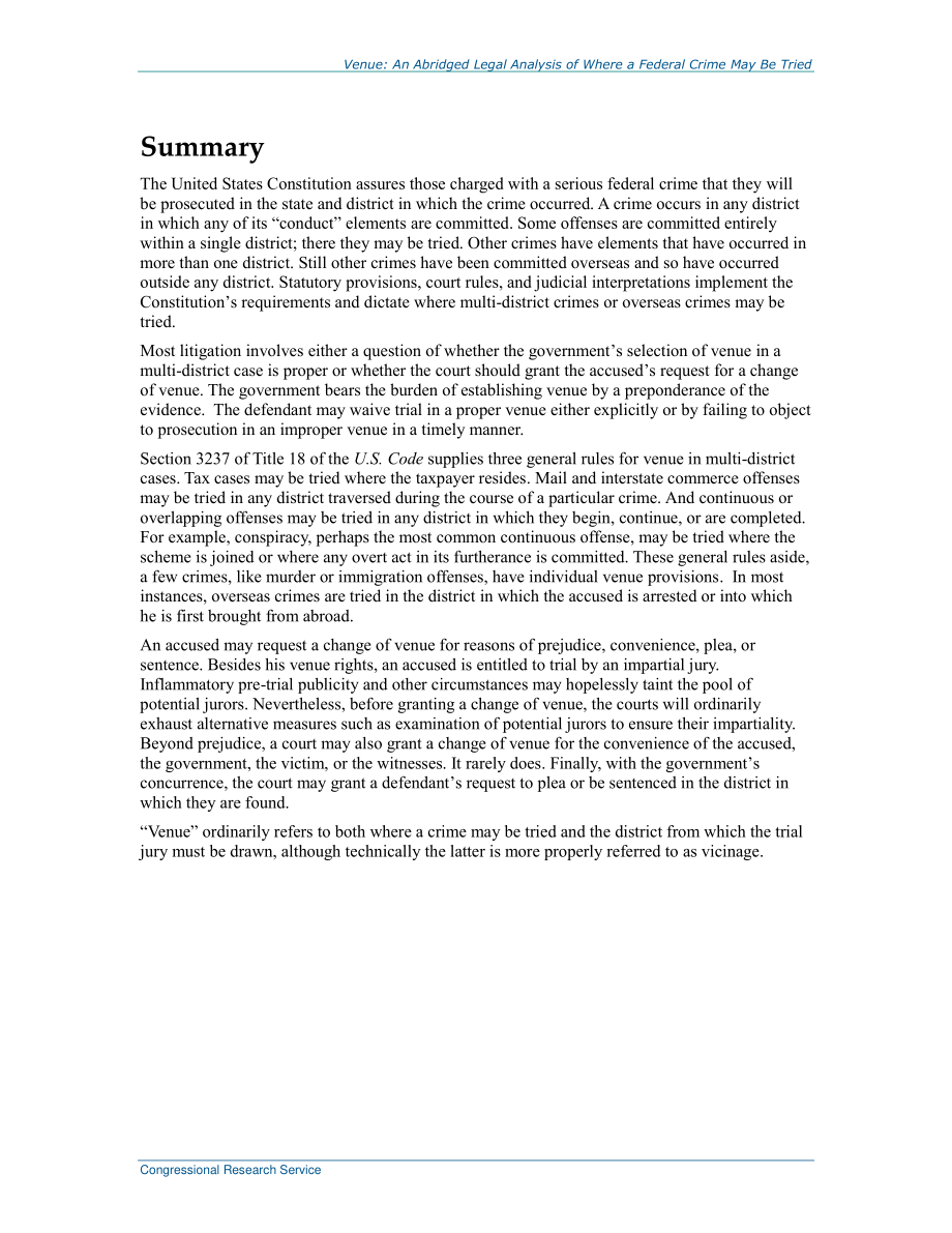 [20181206]RS22361_地点：对联邦犯罪可在何处受审的简要法律分析.pdf_第2页