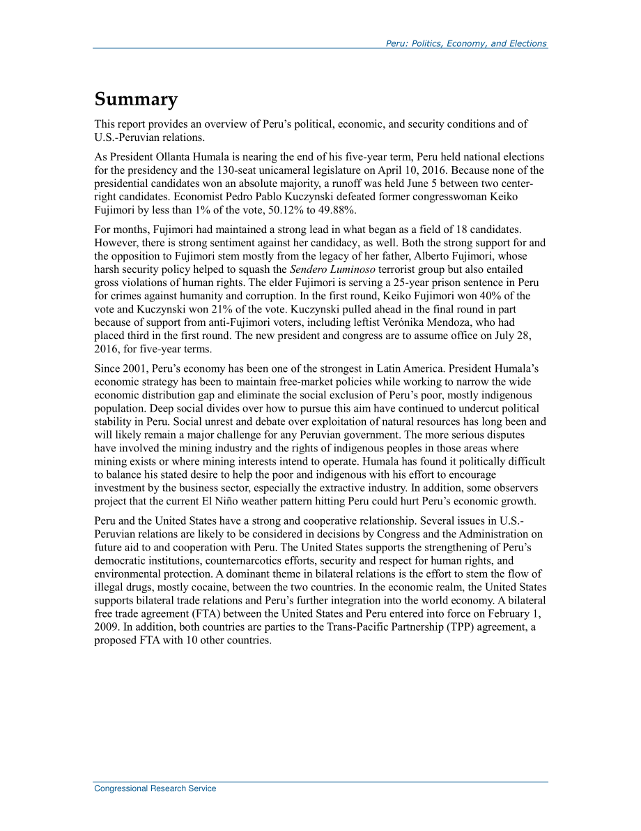 [20160614]R44445_秘鲁：政治、经济和选举.pdf_第2页