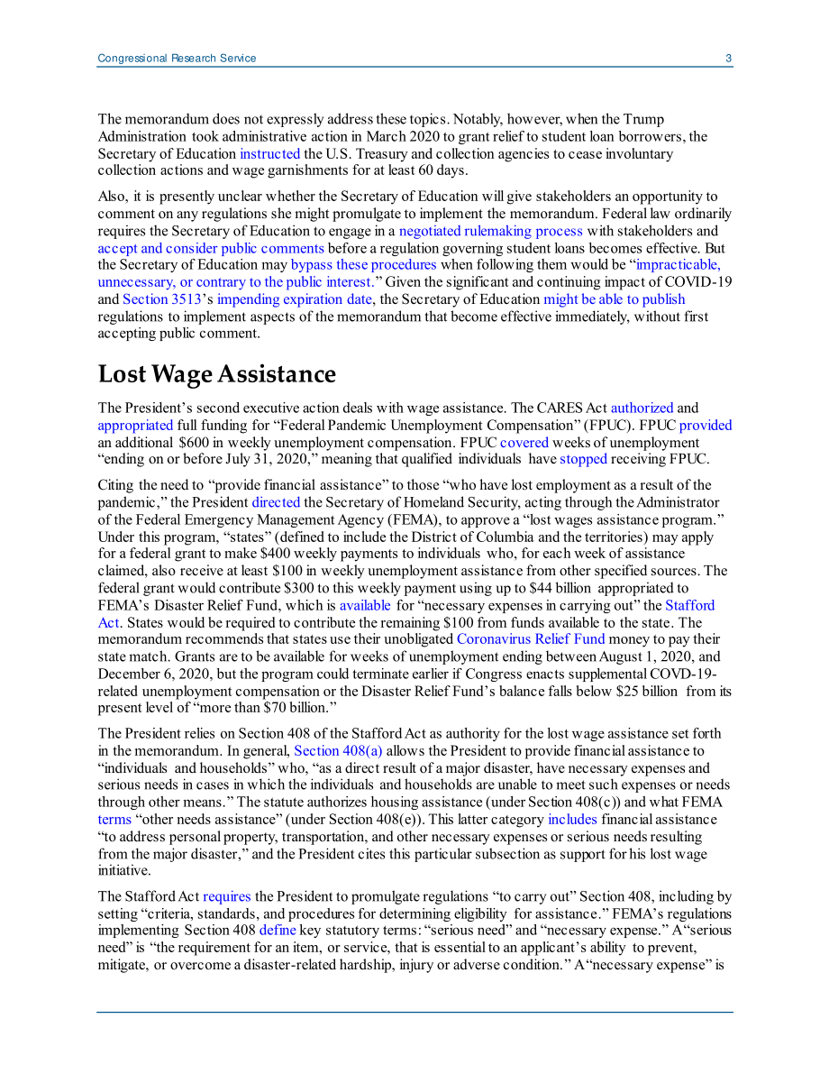 [20200810]LSB10532_特朗普总统在学生贷款、工资援助、工资税和驱逐方面的行政行动：最初的收获.pdf_第3页