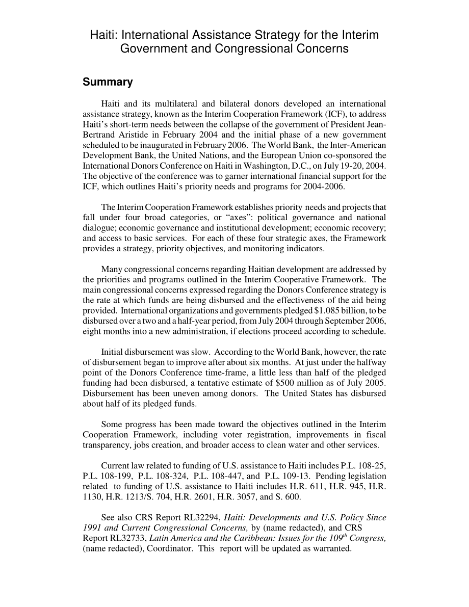 [20051117]RL33156_海地：临时政府和国会关注的国际援助战略.pdf_第2页