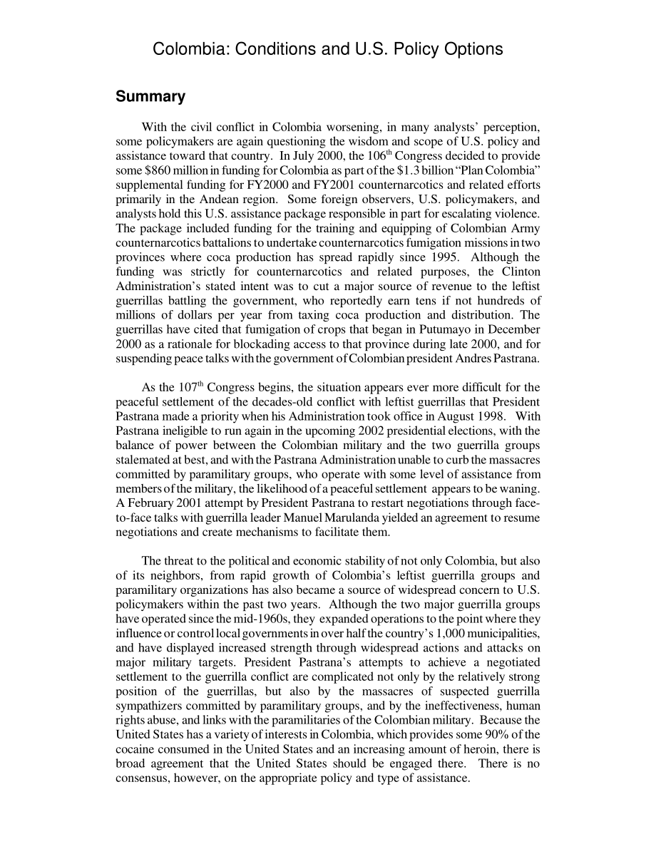 [20010212]RL30330_哥伦比亚：条件和美国政策选项.pdf_第2页