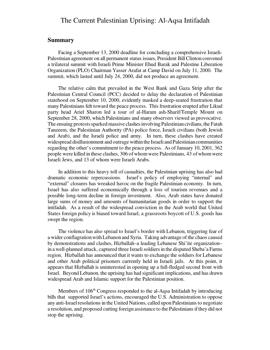 [20010105]RL30713_The Current Palestinian Uprising 阿克萨起义.pdf_第2页