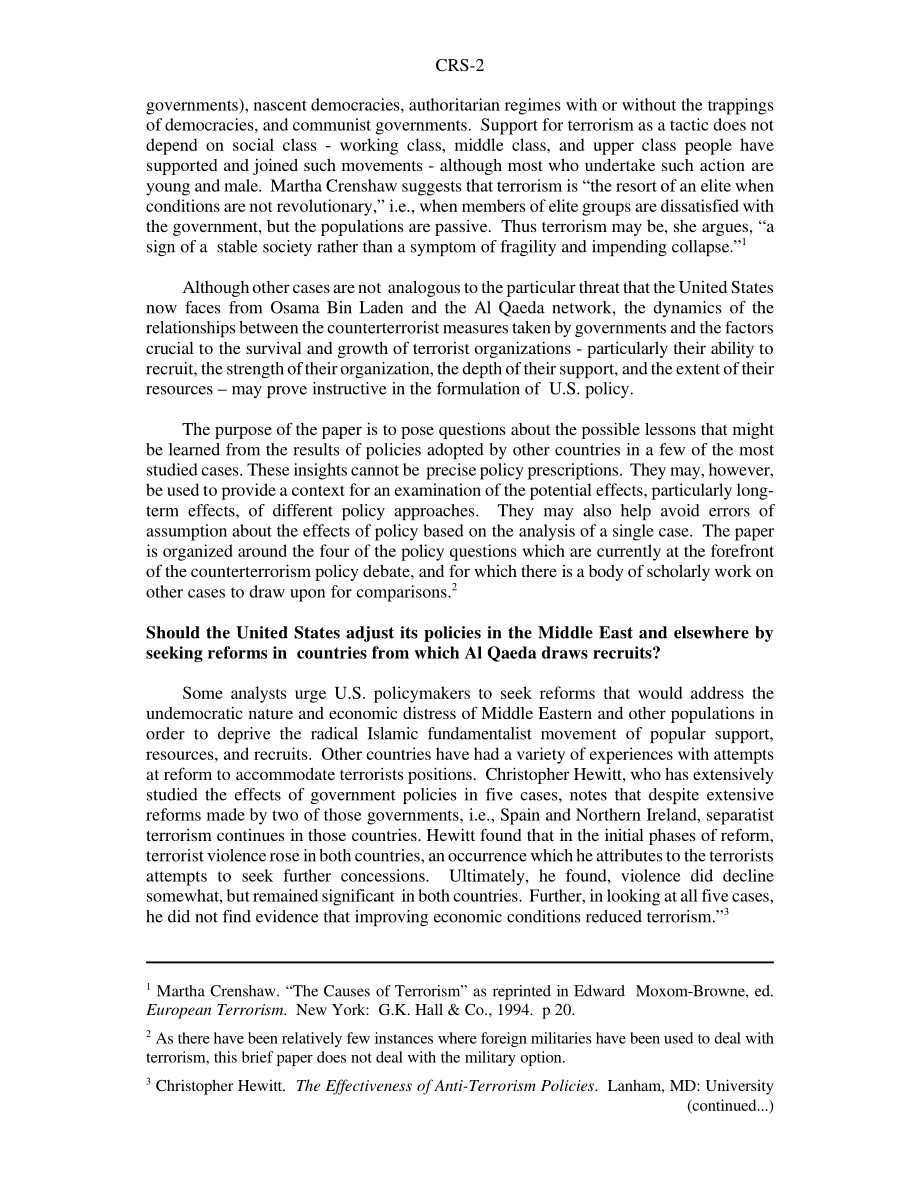 [20020118]RS21110_打击恐怖主义：从国外的经验中是否可以吸取教训？.pdf_第2页