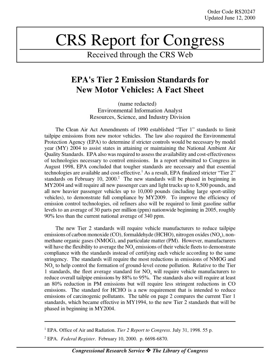 [20000612]RS20247_EPA新机动车二级排放标准：情况说明书.pdf_第1页