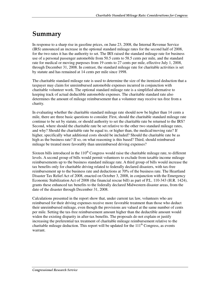 [20081010]RL34681_慈善标准里程率：国会考虑事项.pdf_第2页
